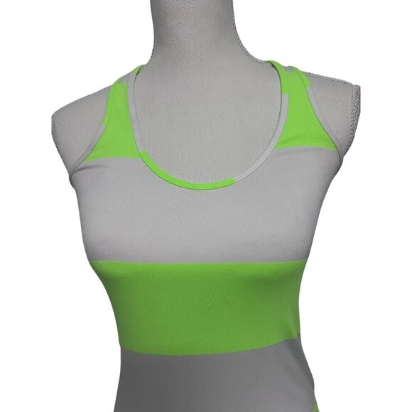 Lululemon Womens Green White Striped Racerback Fitted Tank Top Shirt Small Sz 4 - Picture 4 of 5